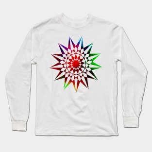 Trippy Star Geometric Abstract Colorful Star Long Sleeve T-Shirt